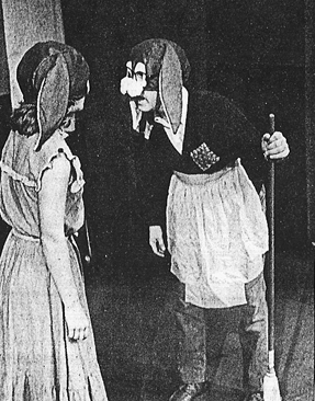 Howard the Hare and Harriet his daughter in the original production of Another Tortoise, Another Hare by John Mucci and Richard Felnagle
